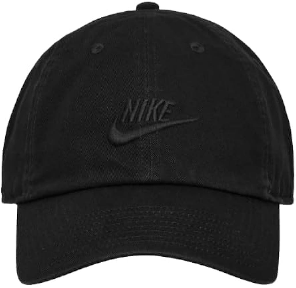 Nike Club Swoosh Cap/w Adjustable Strap - Unisex (US, Alpha, Large, X-Large, H86 Black/Black) | Amazon (US)