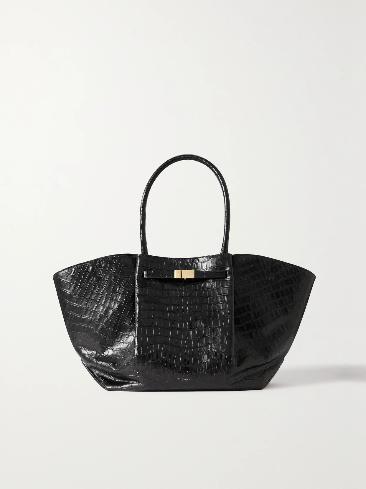 DeMellier - + Net Sustain New York Croc-effect Leather Tote - Black | NET-A-PORTER (US)