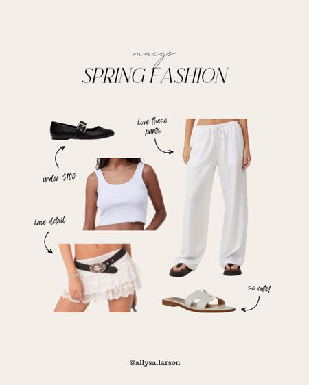 Macy’s spring fashion, summer outfit, spring outfit, white pants, lace mini skirt, sandals, neutral style 

#LTKSeasonal #LTKStyleTip #LTKShoeCrush