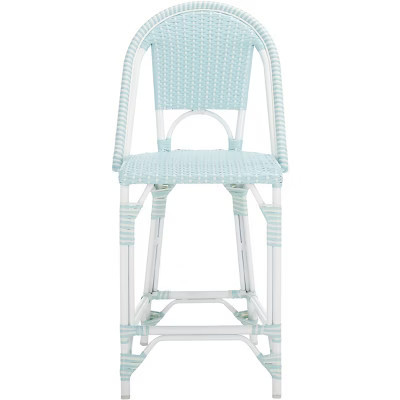 California Counter Stool - Indoor/Outdoor - PAT7532 - Baby Blue/White - Safavieh | Target