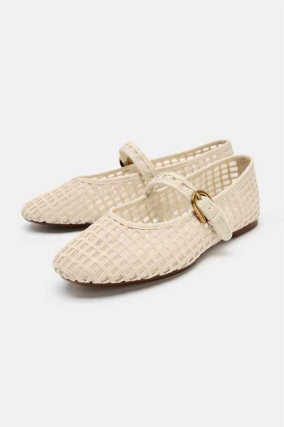 CROCHET-EFFECT BALLET FLATS | Zara UK