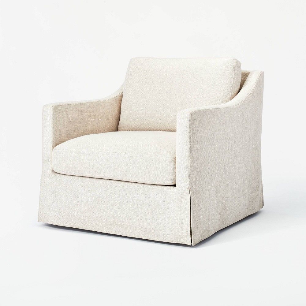 Vivian Park Upholstered Swivel Chair Cream - Threshold designed with Studio McGee | Target