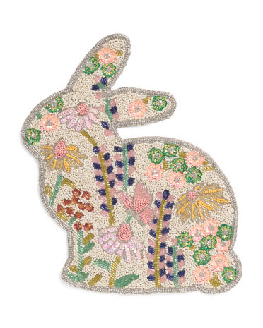Floral Beaded Bunny Placemat | TJ Maxx