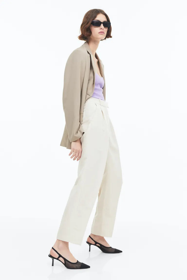 Tapered Linen-blend Pants | H&M (US + CA)