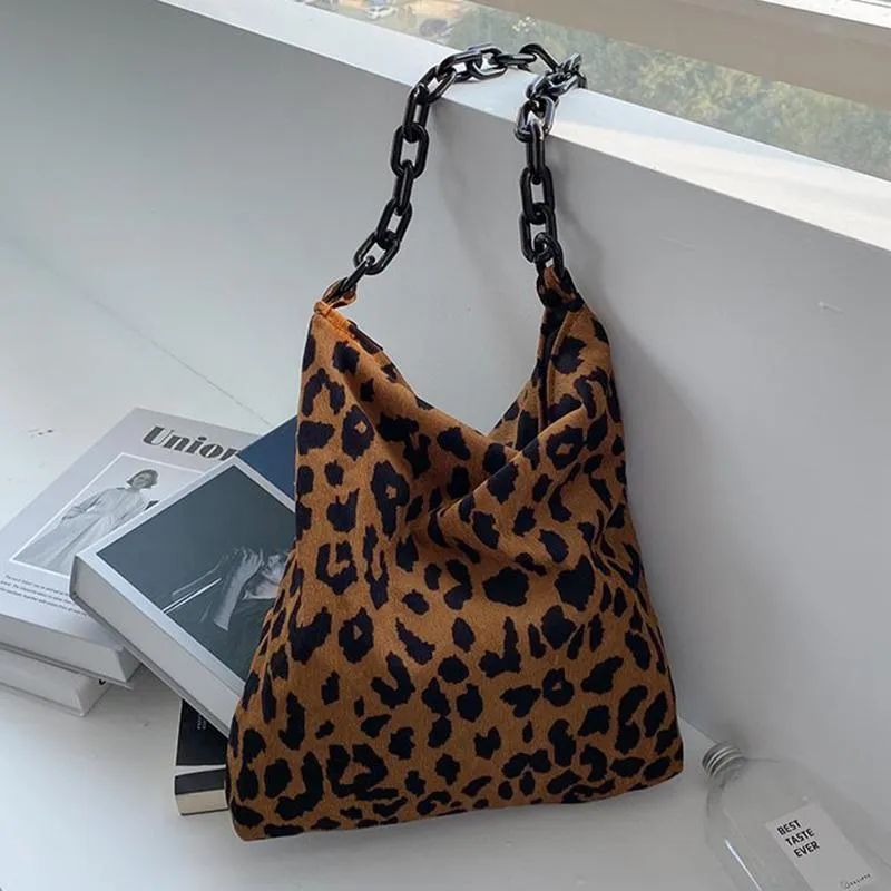 Shoulder Bags Leopard Bag Women Large Capacity Handbags 2021 Fashion Underarm Casual Chain Folds ... | DHGate