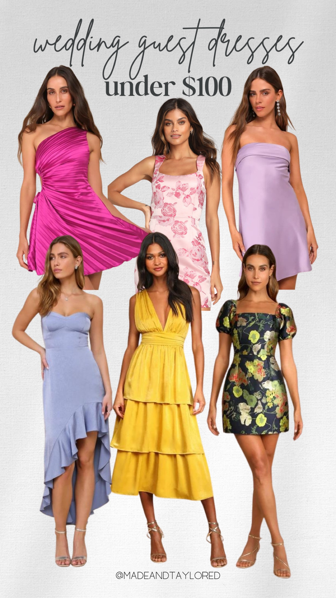 Wedding guest dresses from Lulus under $100?! Yes pls 

Wedding guest dresses, formal dresses, semi formal dresses, style tip, summer dresses, wedding

#LTKFindsUnder100 #LTKStyleTip #LTKWedding