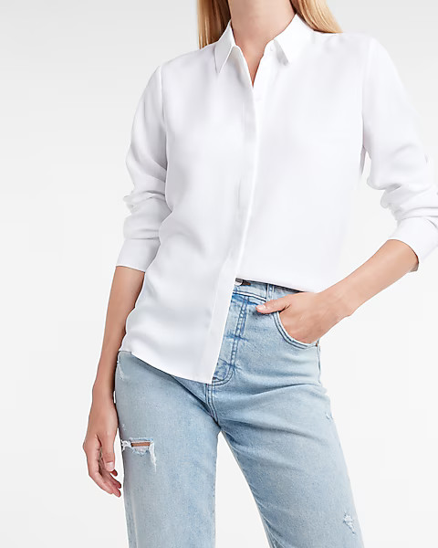 Solid Portofino Shirt | Express