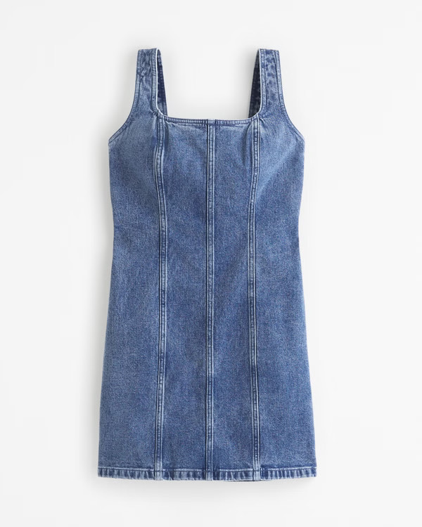 Women's Wide Strap Denim Mini Dress | Women's New Arrivals | Abercrombie.com | Abercrombie & Fitch (US)