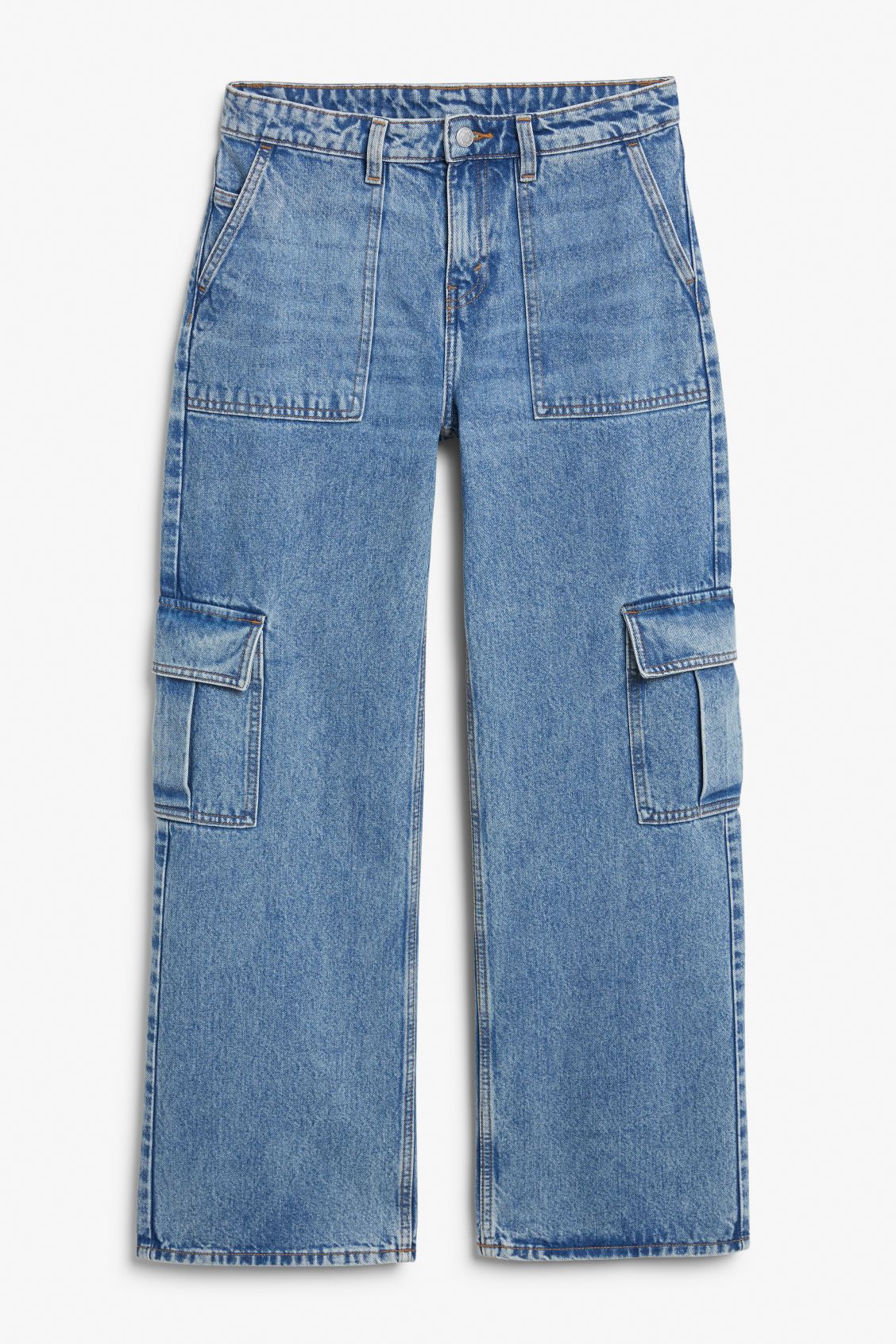 Low waist cargo jeans - Blue | Monki