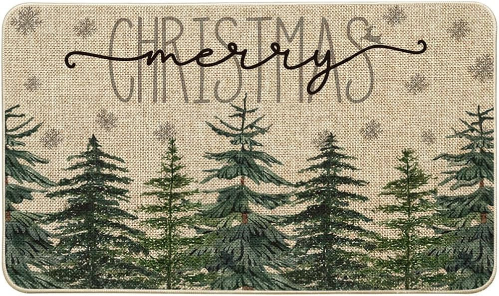 Artoid Mode Pine Trees Snowflakes Merry Christmas Welcome Decorative Doormat, Seasonal Winter Xma... | Amazon (US)