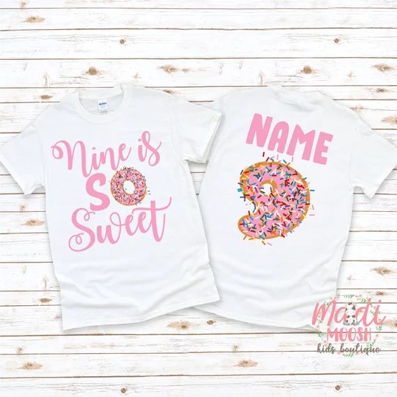 Ninth Donut Birthday Shirt  Nine is so Sweet Birthday Shirt  | Etsy | Etsy (US)