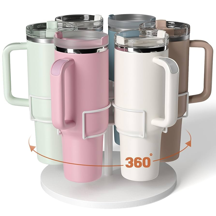 Stanley 40 oz Cup Organizer and Storage, Rotating Tumbler Holder, Water Bottle Rack for Kitchen O... | Amazon (US)
