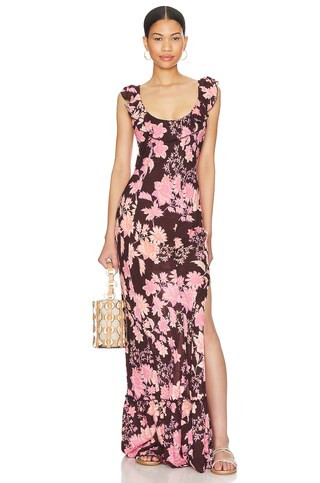 Free People Remind Me Maxi Slip Dress in Dark Chocolate from Revolve.com | Revolve Clothing (Global)