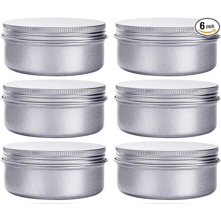 Hulless 6 Ounce Aluminum Cans 180 mL Screw Lid Metal Storage Tins Containers for Storing Spices Candies Lip Balm Candles 6 Pcs. | Walmart (US)