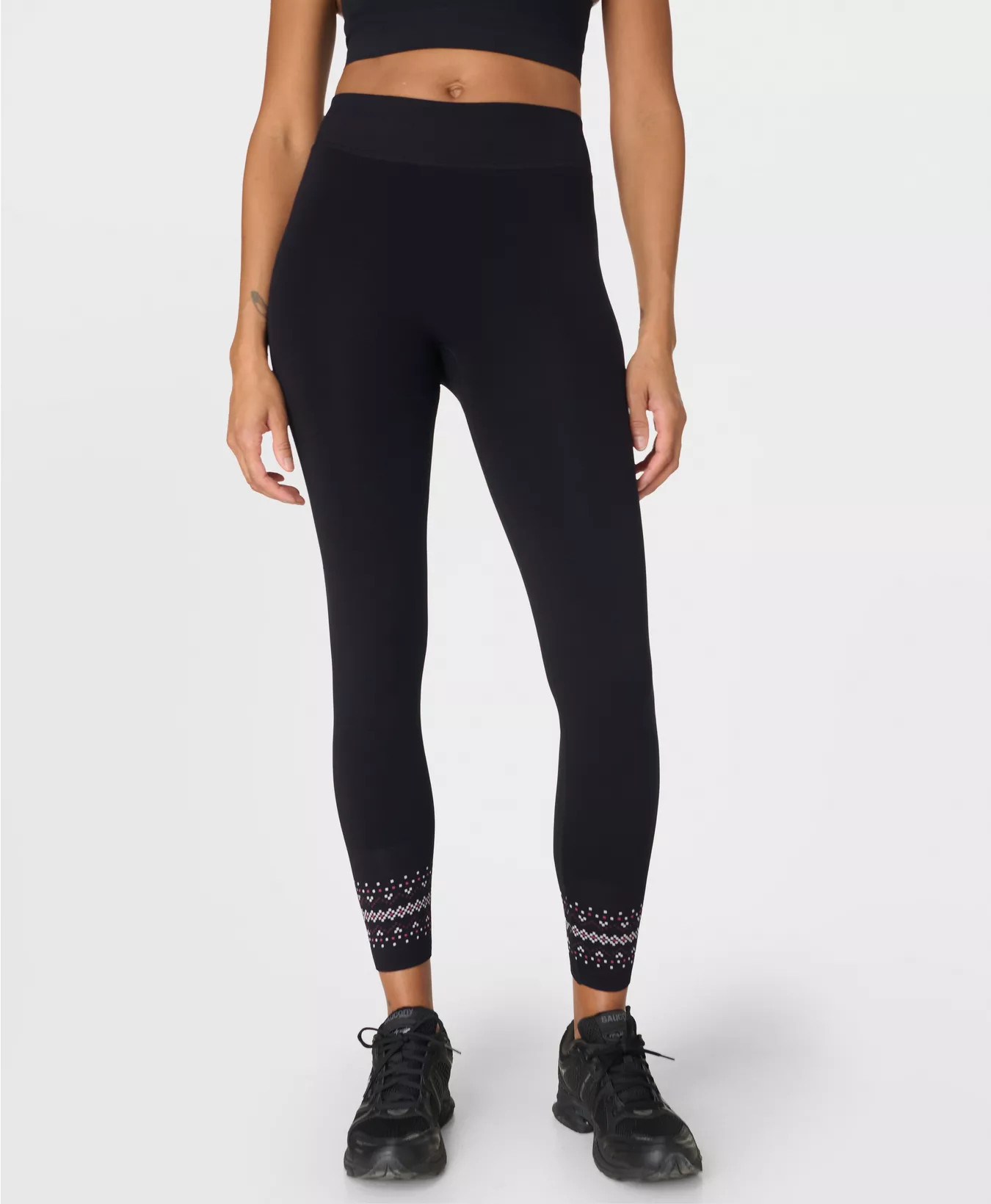 Fair Isle Novelty Base Layer Legging - Black Sb Ski Fairisle Jacquard  | Sweaty Betty | Sweaty Betty UK