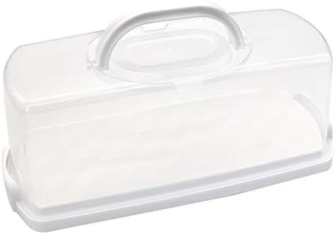 FEOOWV Portable Plastic Rectangular Loaf Bread Box with Transparent Lid, Bread Keeper for Carryin... | Amazon (US)