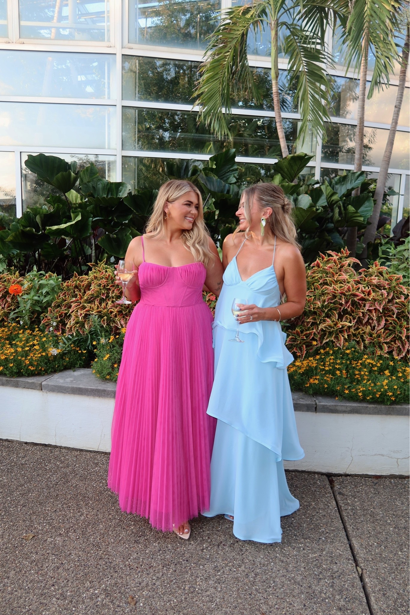 My dress is linked below (size 12) and Chelsea’s is from White Fox Boutique 🤍