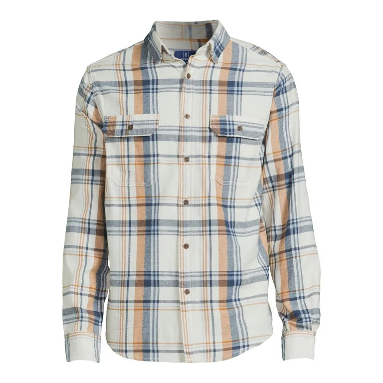 George Men's Long Sleeve Flannel Shirt, Sizes XS-3XLT | Walmart (US)