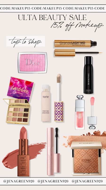 Ulta Beauty Sale | Makeup | Tarte Makeup | Setting Spray | Eyeshadow Pallet | Dior Gloss | Grande Lash Serum | Tarte Concealer | Pink Lipstick | Beauty Favorites 

#LTKbeauty #LTKsalealert