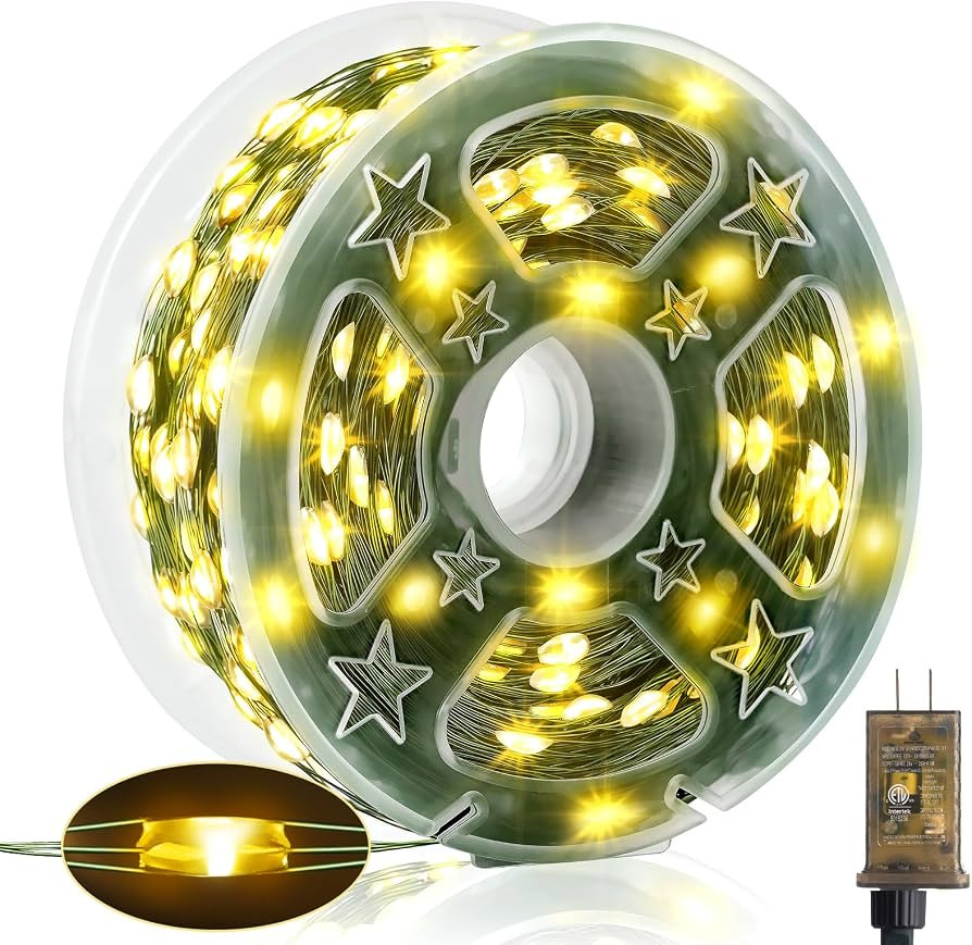 Heceltt 164 FT 500 LED Christmas Lights Outdoor,Green Wire Outdoor Fairy Lights Plug in Waterproo... | Amazon (US)