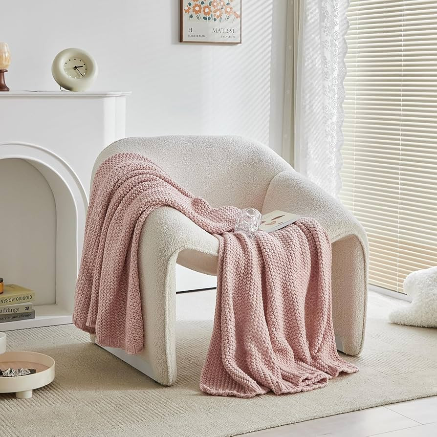 Longhui bedding Chunky Cable Knit Throw Blanket for Couch Sofa Bed Fall Lightweight Soft Cozy Thr... | Amazon (US)