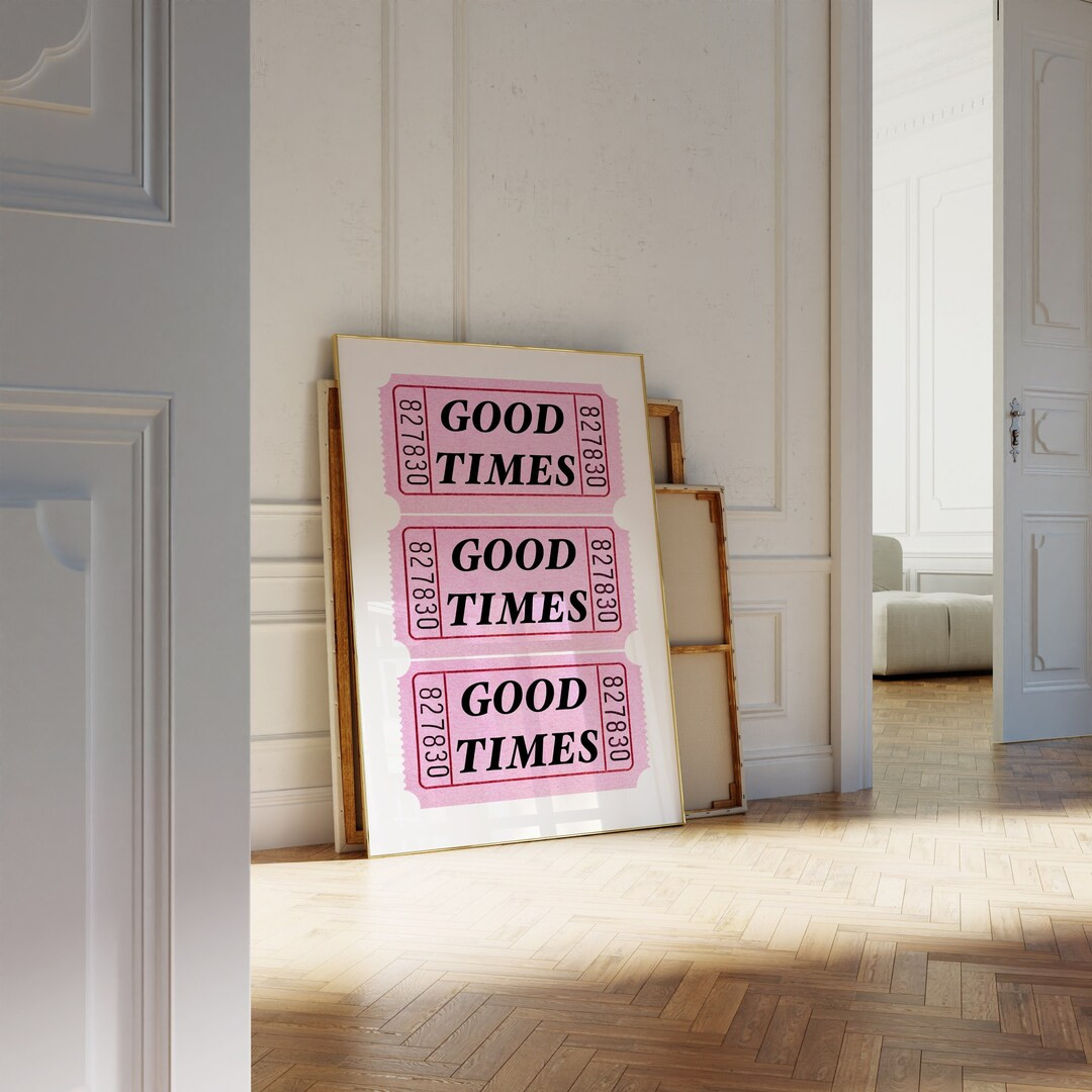 Impression billet bon temps rose rétro, chariot de bar, déco rétro BCBG, impression rose tenda... | Etsy (US)