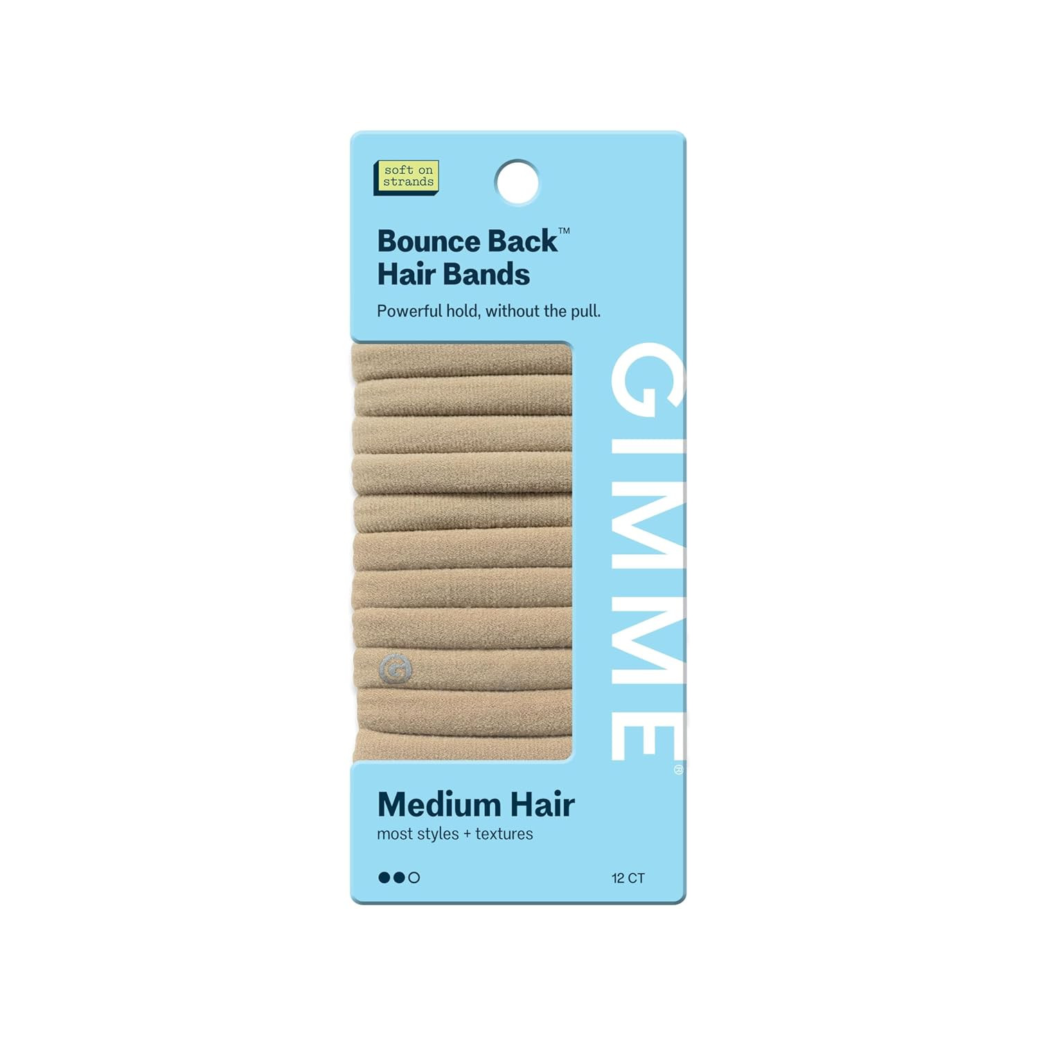 Gimme Beauty Medium Hold Hair Ties, Blonde, 12 Pack | Amazon (US)
