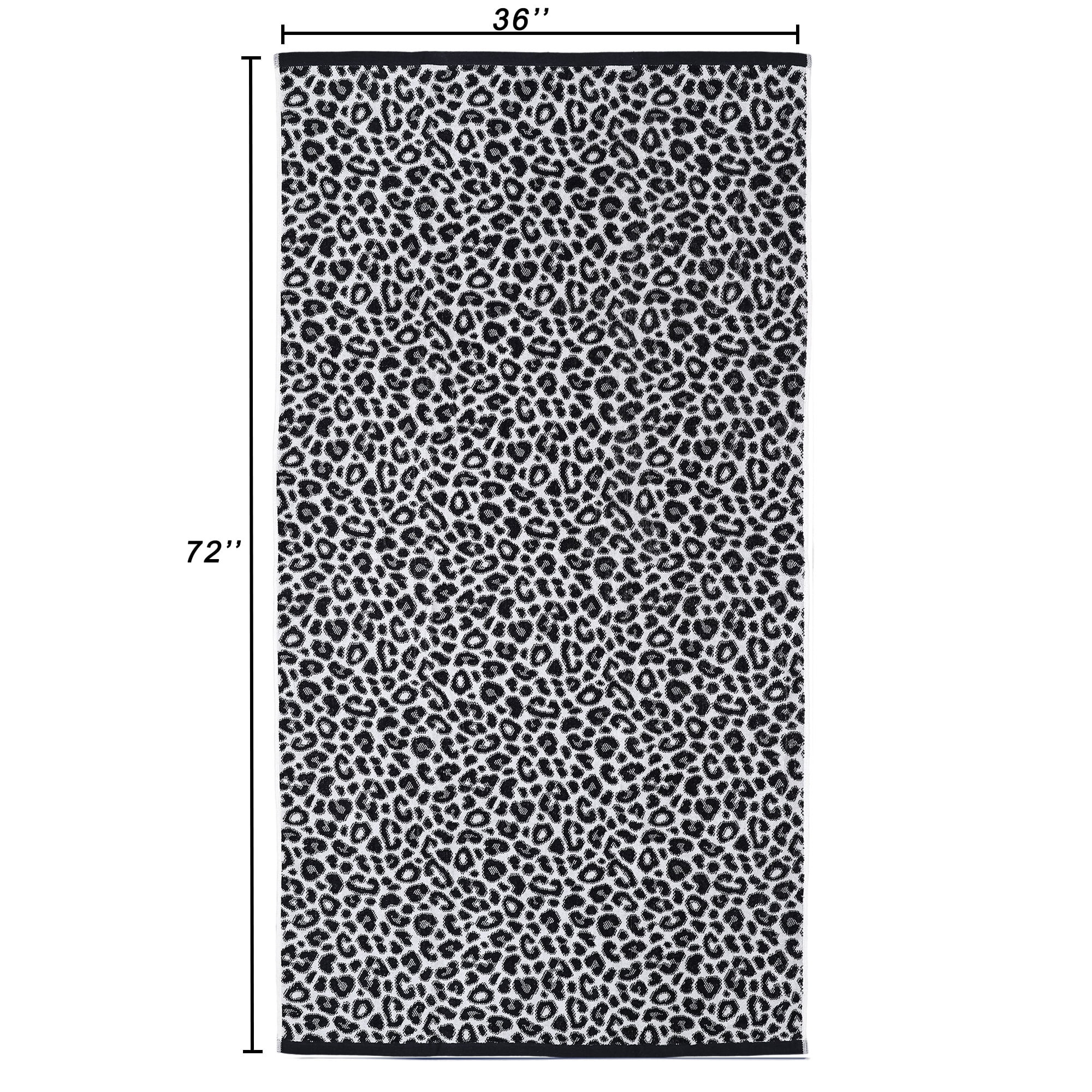 Mainstays Oversized Cotton Blend Beach Towel, 72 x 36 in, Leopard Beige | Walmart (US)