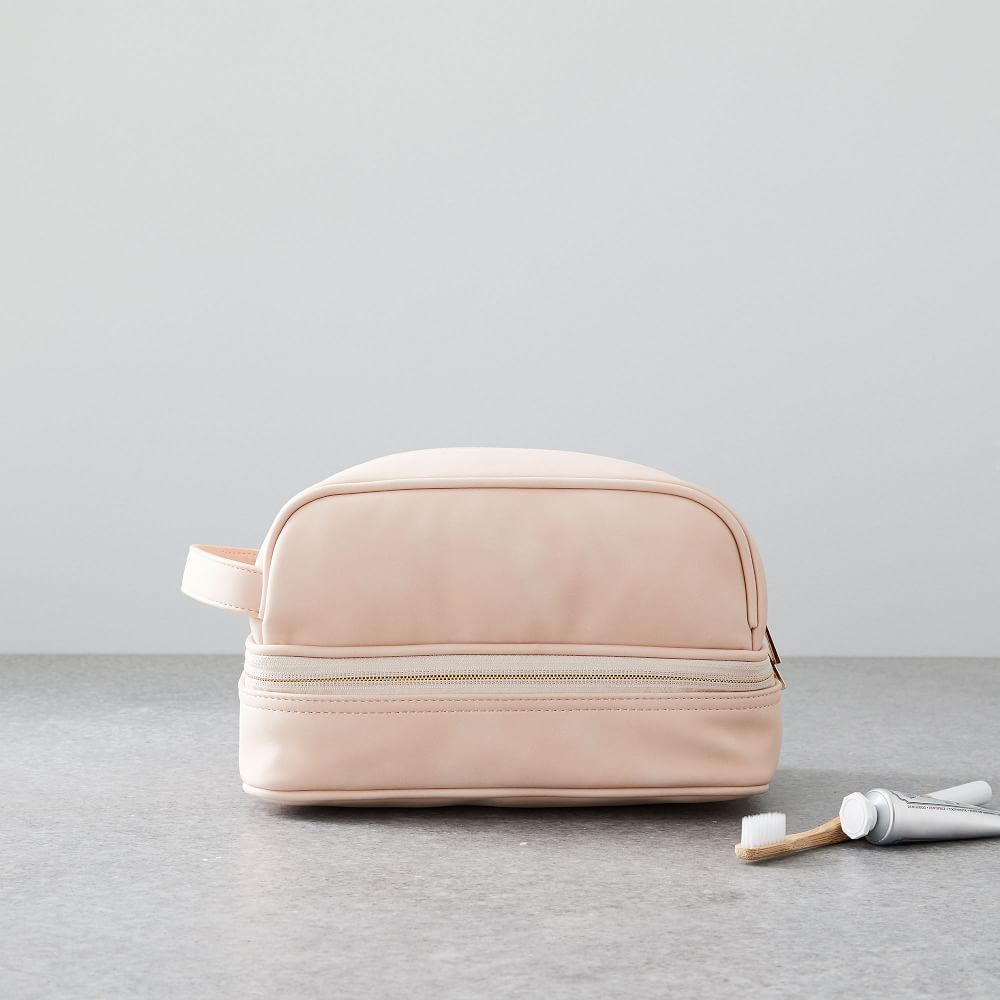 Vegan Leather Toiletry Bag, Blush | West Elm (US)