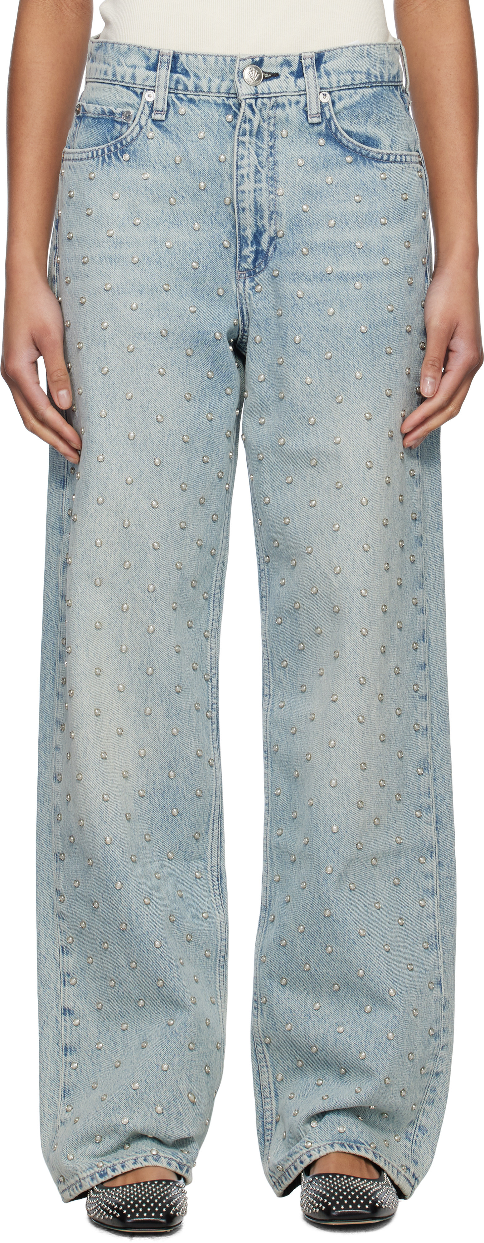rag & bone Blue Shea Relaxed Straight Jeans | SSENSE