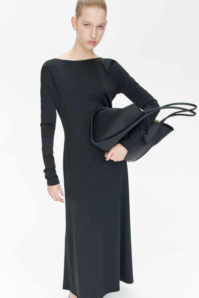 Scooped-back Maxi Dress - Black - Ladies | H&M US | H&M (US + CA)