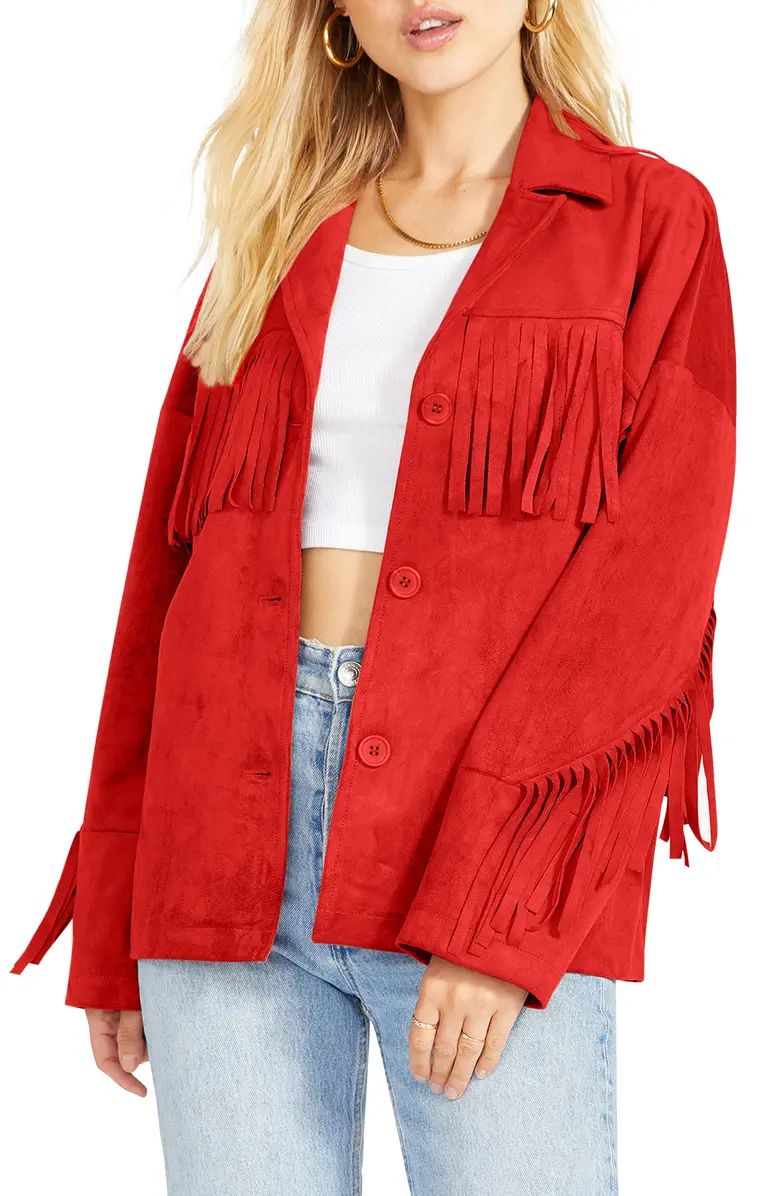 BB Dakota Westworld Fringe Faux Suede Jacket | Nordstrom