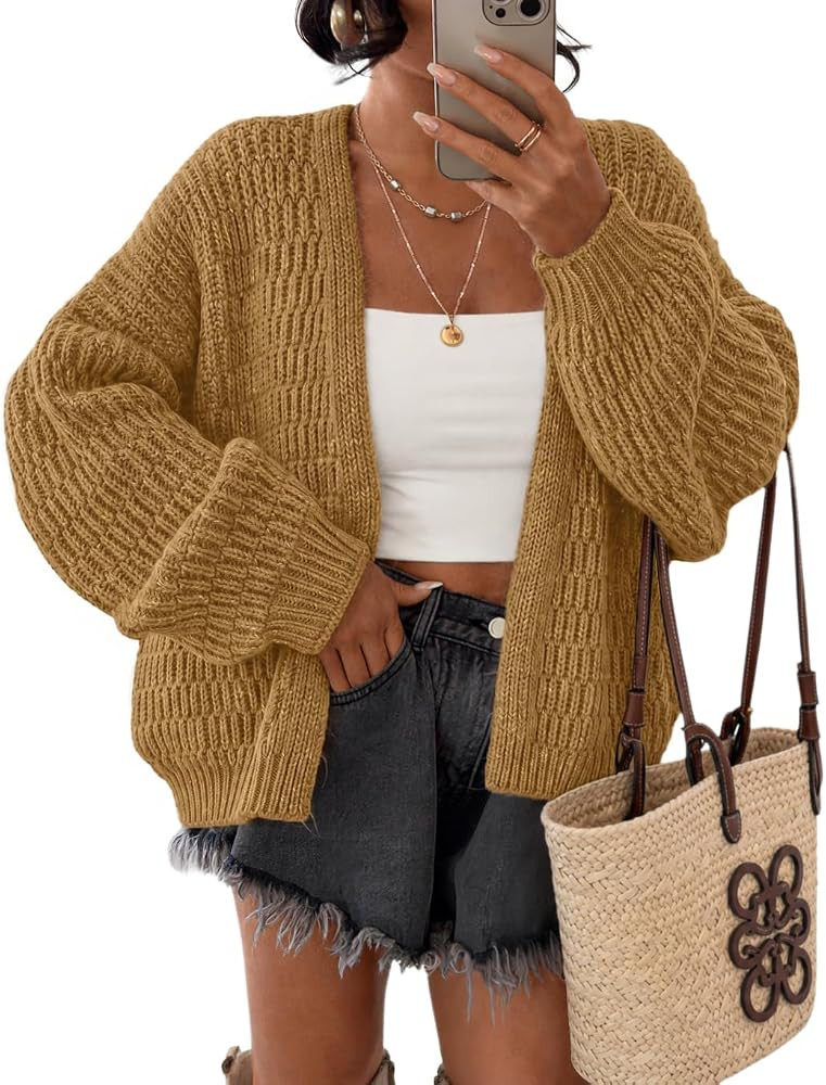 ZESICA Women's Chunky Open Front Knit Cardigan Sweaters | Amazon (US)
