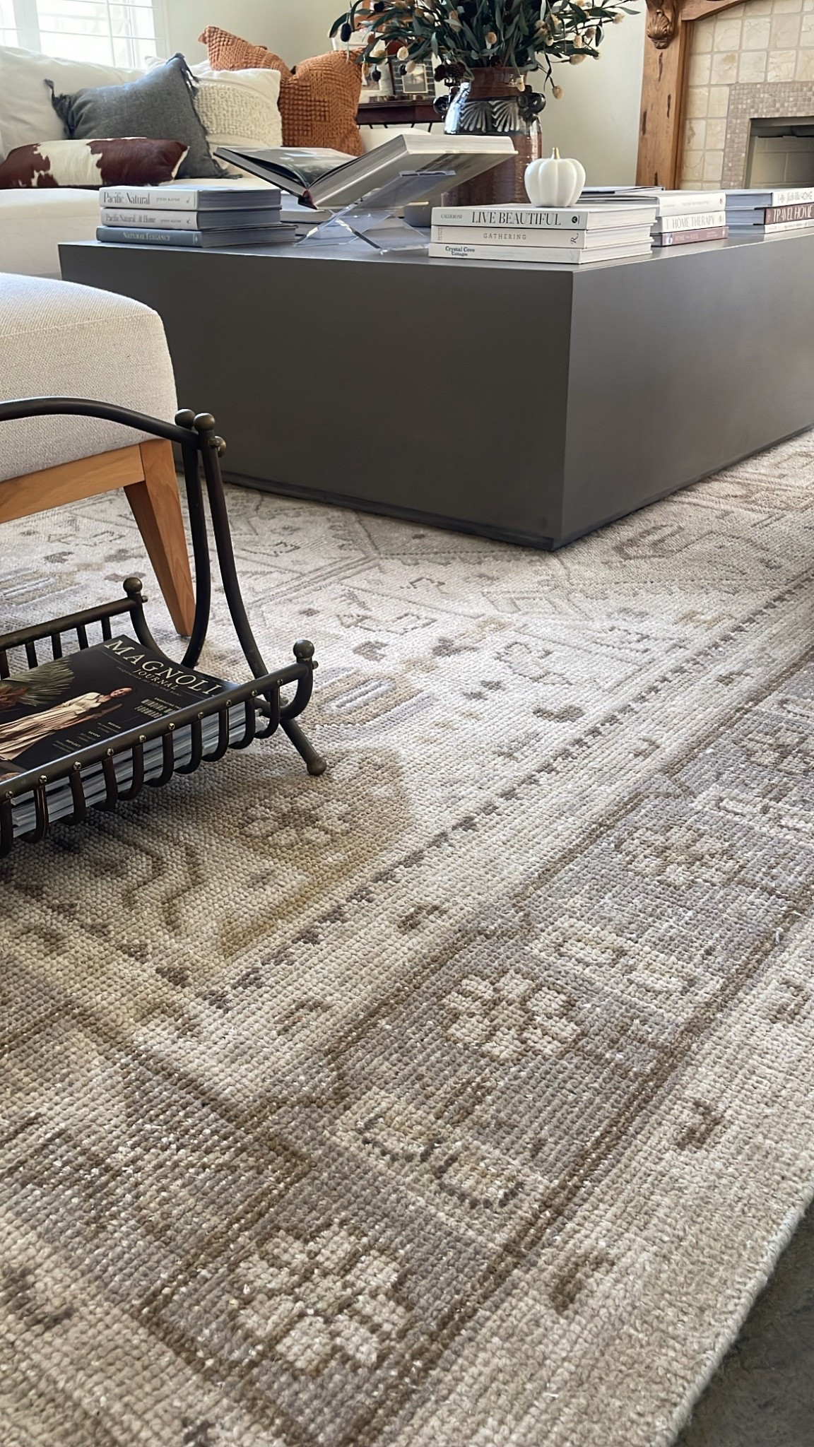 Close up of the Nicolette area rug in Taupe from Pottery Barn. It’s so beautiful! Don’t hesitate to reach out if you have questions about it. 

Also still loving my large square concrete coffee table! 

#livingroom #fall #home #decor #coffeetable #arearug #neutral

#LTKSeasonal #LTKHome #LTKStyleTip
