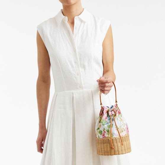 Sanderson Wicker and Canvas Bag | Mark and Graham