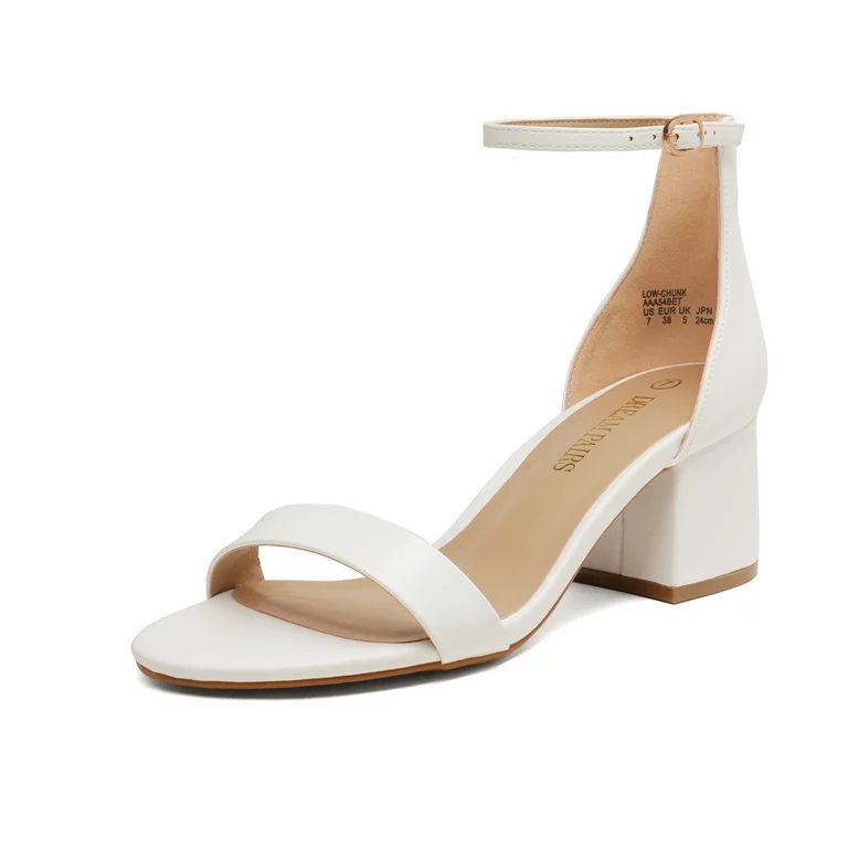 Dream Pairs Women's Fashion Low Chunky Heel Sandals Open Toe Ankle Strap Dress Heel Shoes LOW-CHU... | Walmart (US)