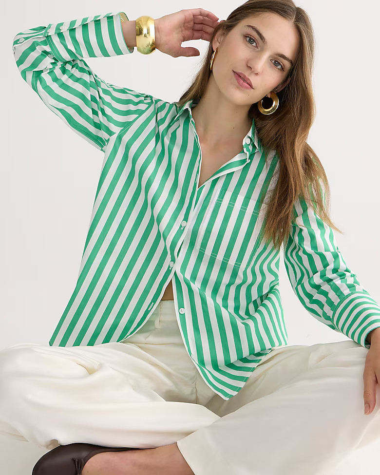 Garçon cotton poplin shirt in Kelly striped print | J. Crew US