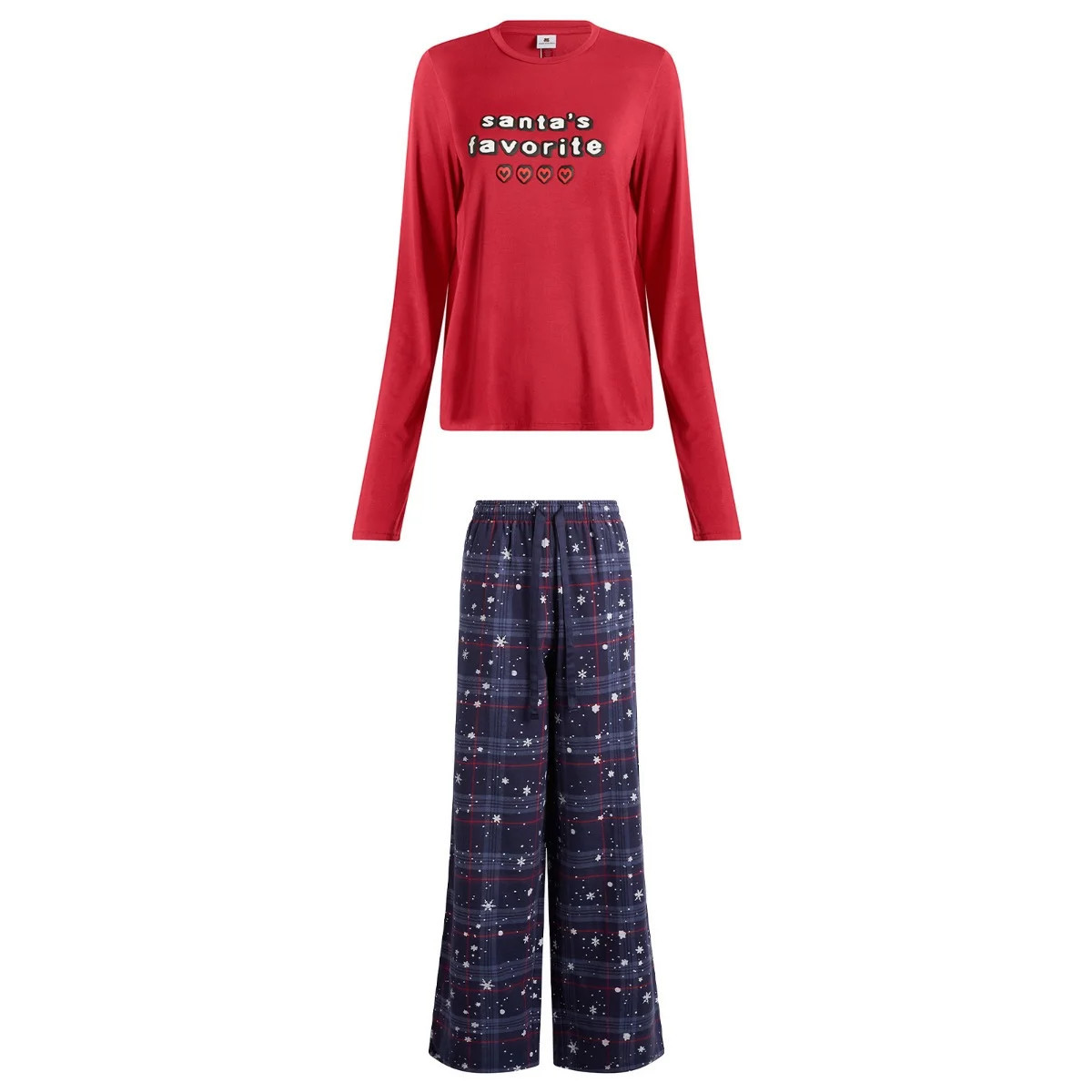 SKIMS Women's x CPFM Long Sleeve & Flannel Pant Sleep Set in Brick Santa'S Fav Print, Size Small | END. Clothing