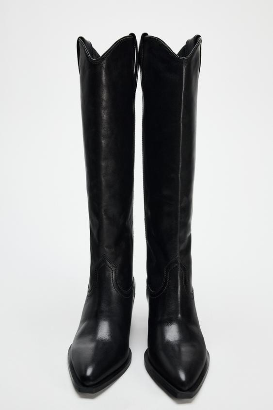 LEATHER COWBOY BOOTS | Zara US