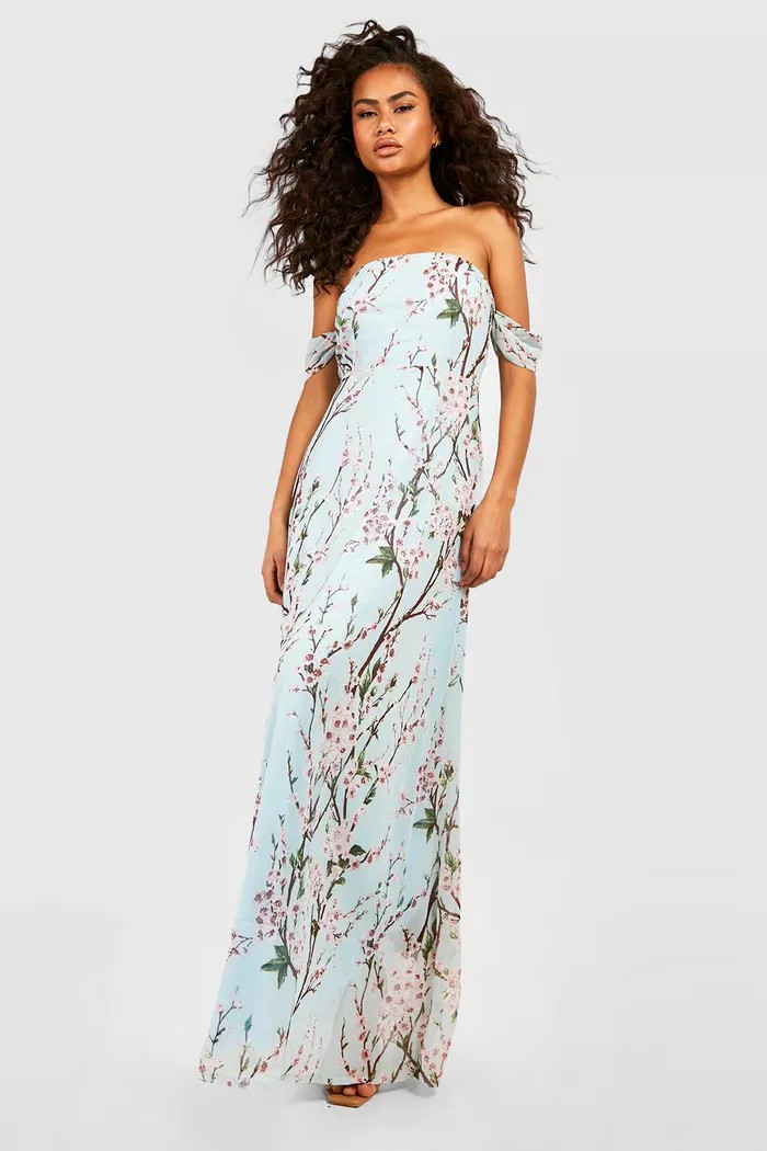 Floral Off The Shoulder Maxi Dress | Boohoo.com (US & CA)
