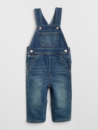 Gap Baby Jersey-Lined Overalls Medium Wash Size 3-6 M | Gap US