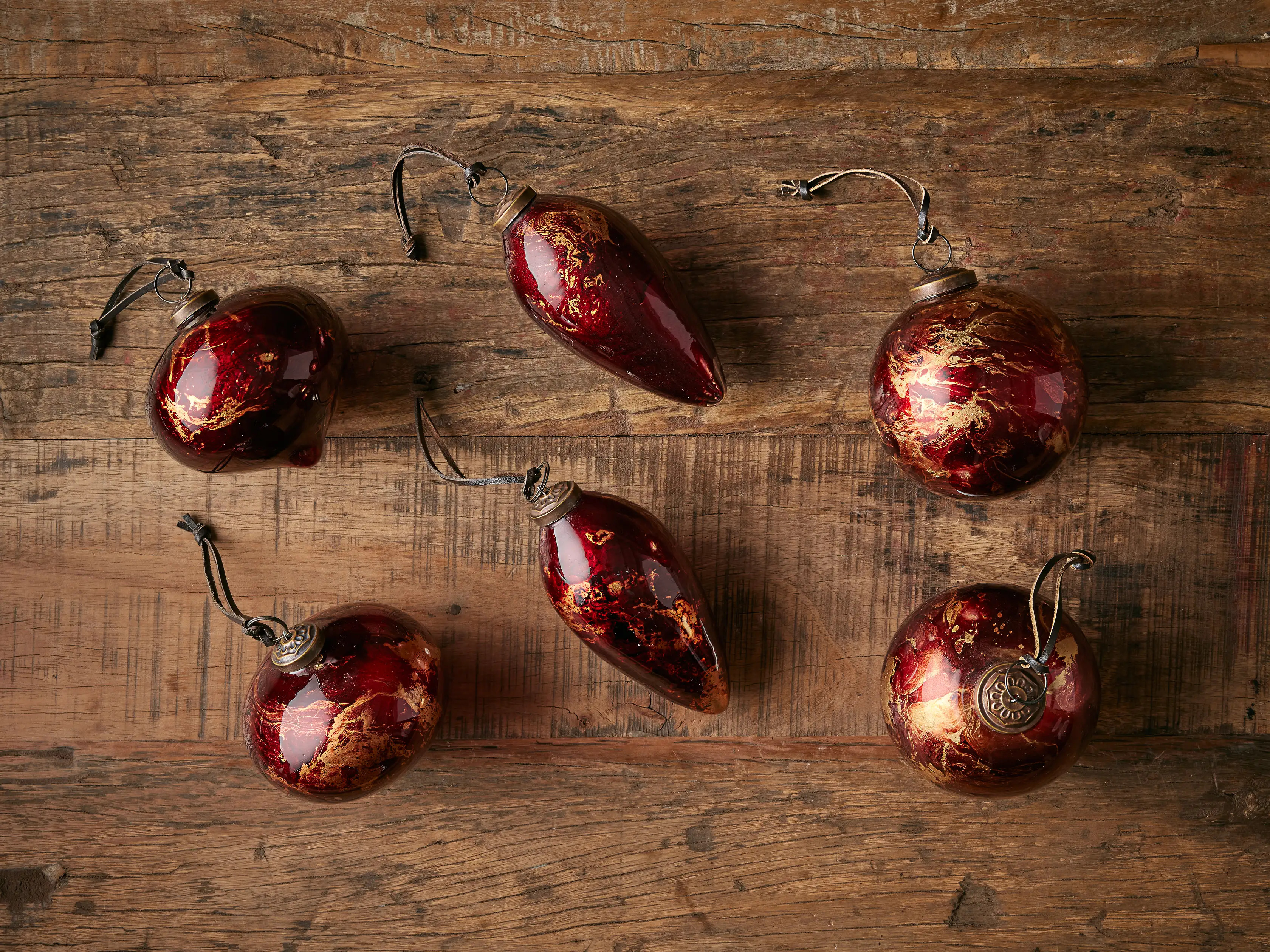 Marbled Ornaments (Set of 6) | Arhaus