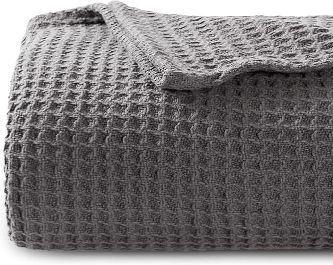 Amazon.com: Bedsure 100% Cotton Blankets Queen Size for Bed - 405GSM Waffle Weave Blankets for Al... | Amazon (US)