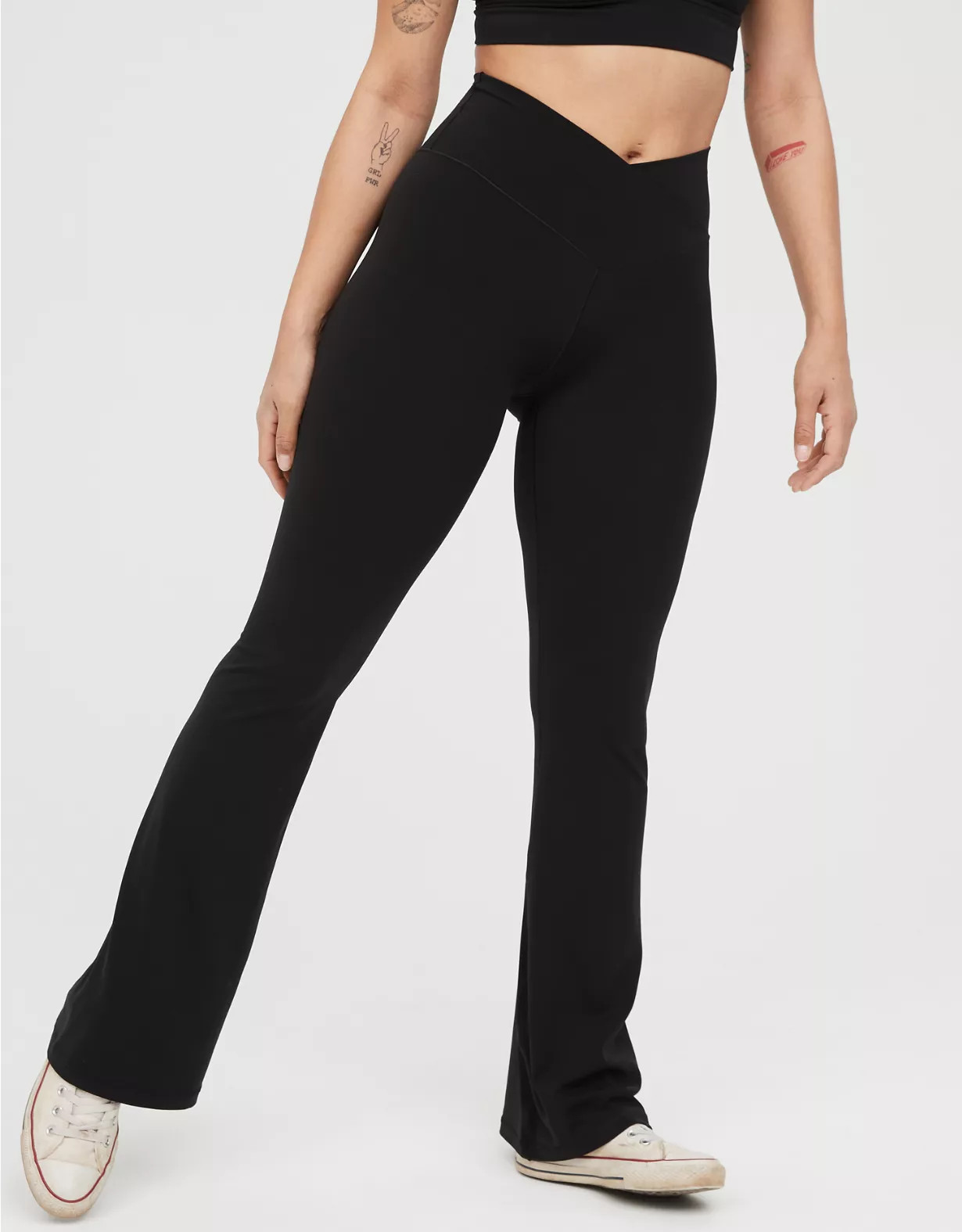 OFFLINE By Aerie Real Me High Waisted Crossover Flare Legging | Aerie