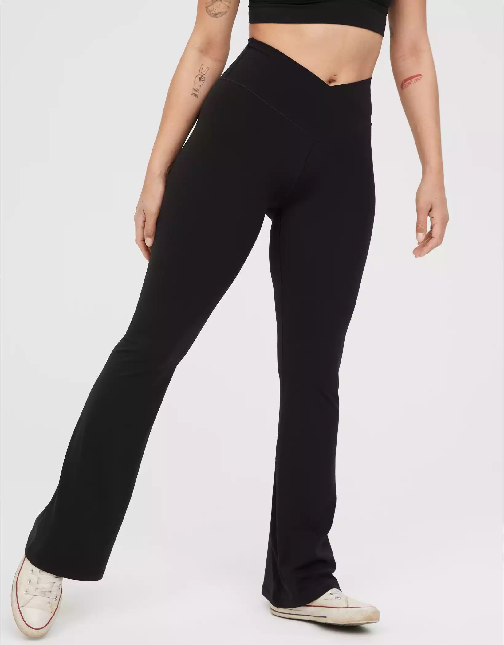 OFFLINE By Aerie Real Me High Waisted Crossover Flare Legging | Aerie