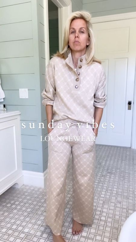 We’re in love with this loungewear set for Fall and beyond.

Gretchen is in a small top and small bottom. 

#LTKover40 #LTKSeasonal #LTKFind