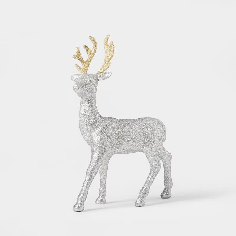 12" Glitter Deer Decorative Figurine - Wondershop™ | Target