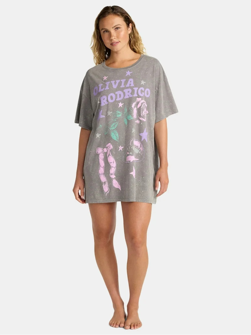 Olivia Rodrigo Women's Oversized Sleep Shirt, Sizes XS-XXXL | Walmart (US)