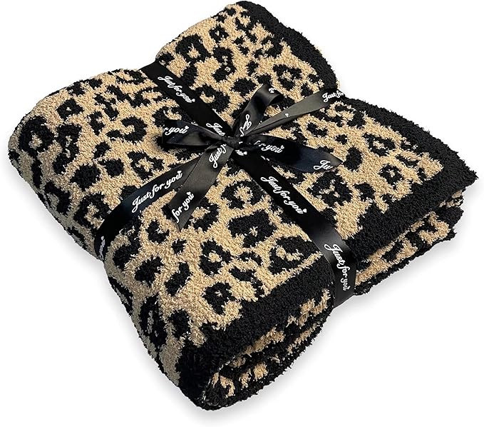 Jazzco Leopard Knit Throw Blanket Super Luxury Fleece Soft Plush Throw Blanket Suitable for All S... | Amazon (US)