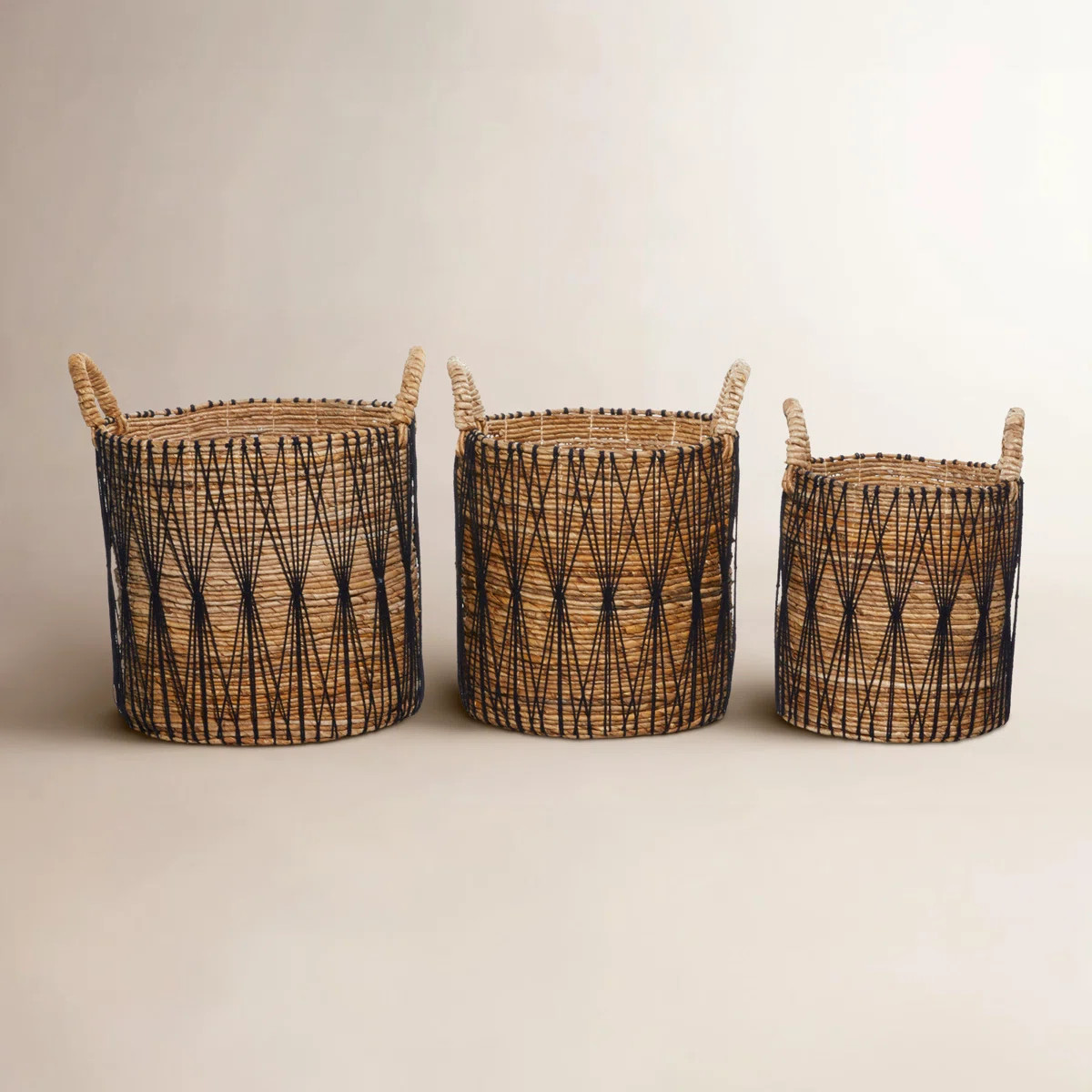 Banana Leaf Handmade String Detail Decorative and Functional Storage Basket with Handles | Wayfair North America